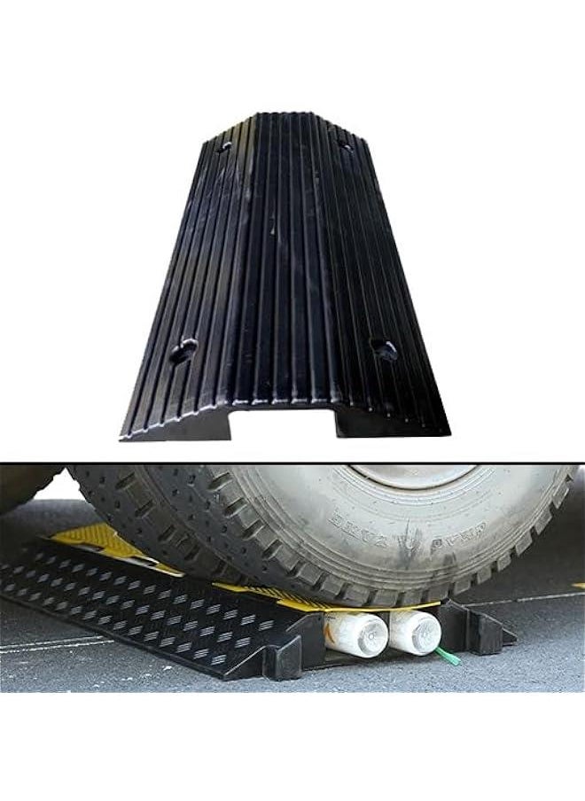Arabest Driveway Curb Ramp 3 Rise Transition Rubber Threshold Wheelchair Entryway(40x40x8cm)  - Image 1