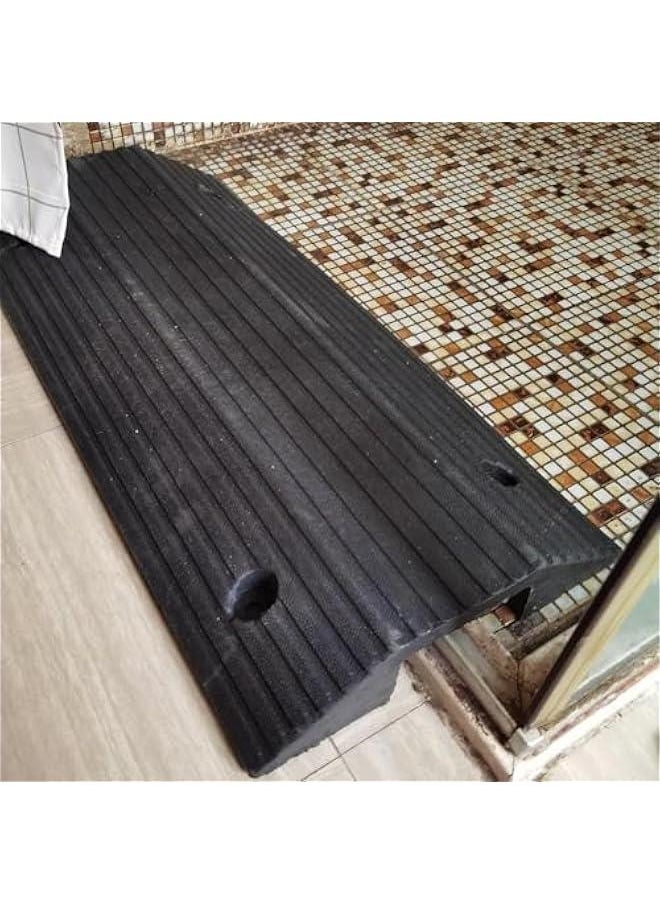 Arabest Driveway Curb Ramp 3 Rise Transition Rubber Threshold Wheelchair Entryway(40x40x8cm)  - Image 3
