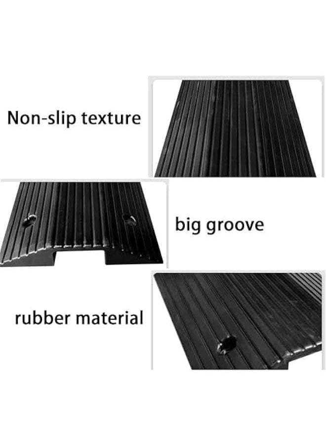 Arabest Driveway Curb Ramp 3 Rise Transition Rubber Threshold Wheelchair Entryway(40x40x8cm)  - Image 4