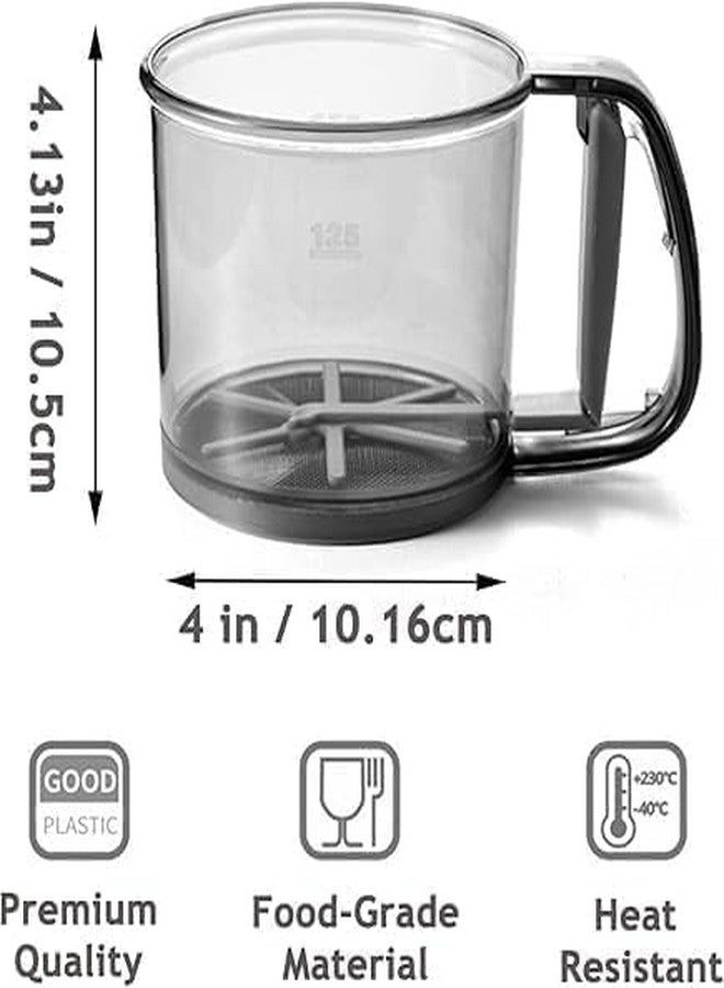 ZURITY Flour Sifter Cup Hand Press Atta Channi with Fine Mesh Plastic Baking Sieve for Flour, Maida, Sugar Cocoa Powder Easy Press Kitchen Tool for Baking, Cooking & Dusting (1 Pc) - Image 3