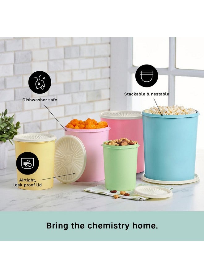 Tupperware مجموعة حاويات توبراير التراثية 10 قطع بألوان عتيقة، آمنة في غسالة الصحون وخالية من BPA (5 حاويات، 5 أغطية) - Image 4