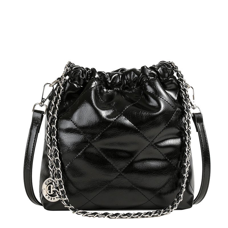 This Year'S Popular Bucket Bag For Women Summer Versatile Popular Niche Quilted Chain Shoulder Crossbody Bag