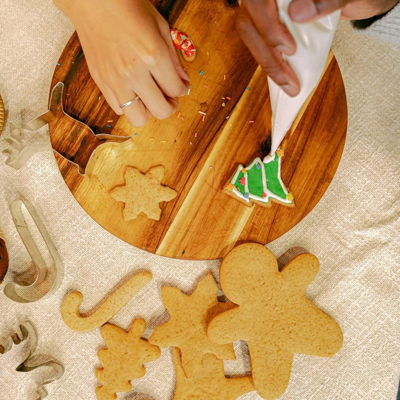 TAROSE Christmas Cookie Cutters, 10 pieces Large Metal Cookie Cutters Shape - Gingerbread Man, Snowflake, Snowman, Christmas Tree, Bell, Reindeer & More for Holiday, Stainless Steel - Image 5