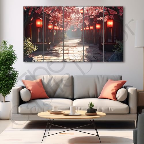 The Castle Decor Japanse art painting with frame Big Size 27x48 Wall art for living room,Bedroom,Drawing room,Hotels-Wooden Framed-750 - Image 1