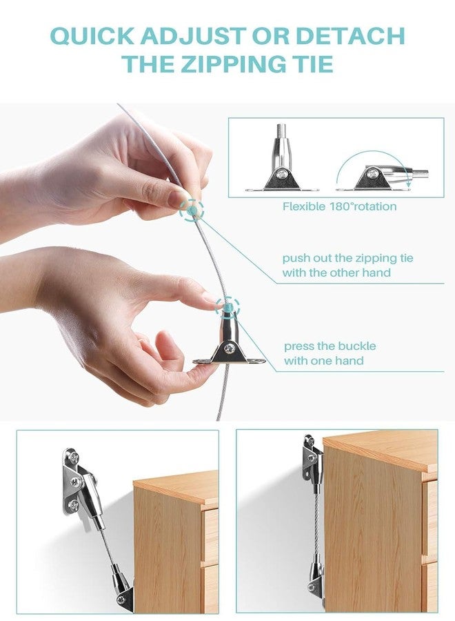 Evermall Baby Proofing & Child Safety Furniture Straps, Baby Safety Wall Anchor for Cabinet, Baby Safety Wall Anchor for Cabinet, Steel Cables Furniture Anchor Kit - Image 4