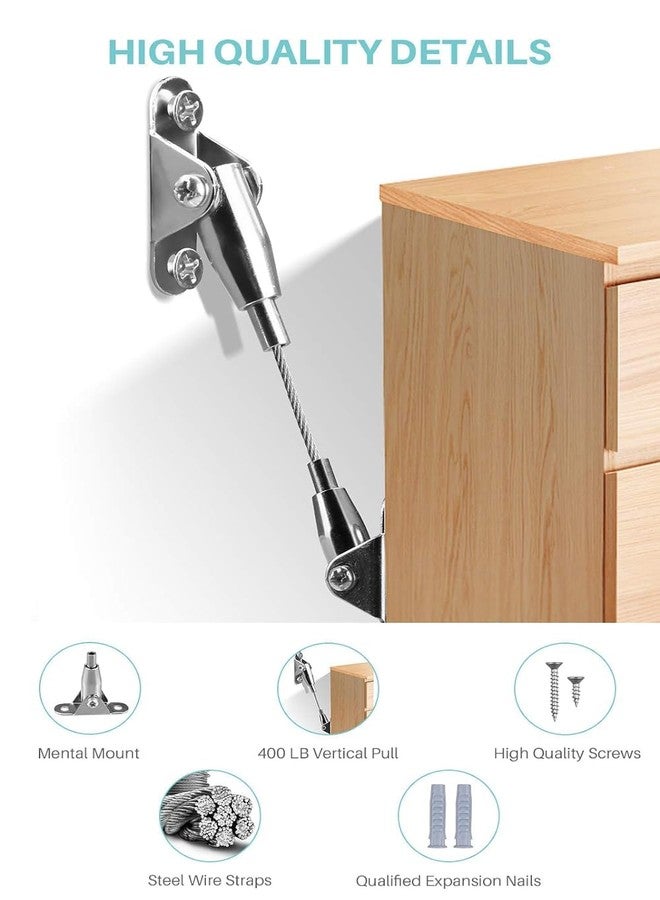 Evermall Baby Proofing & Child Safety Furniture Straps, Baby Safety Wall Anchor for Cabinet, Baby Safety Wall Anchor for Cabinet, Steel Cables Furniture Anchor Kit - Image 5
