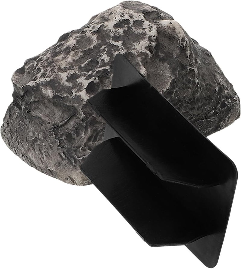 Outdoor Garden Key Hider Box Stone Shape Hidden Key Holder Case with Black Base for Yard Security - Image 1