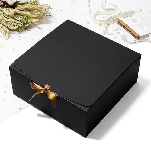 Mcfleet Black Gift Boxes with Lids 12x12x5 Inches 10 Pack Groomsmen Proposal Boxes Cardboard Gift Box for Presents, Craft Boxes for Christmas, Wedding, Graduation, Holiday, Birthday Gift Packaging - Image 4