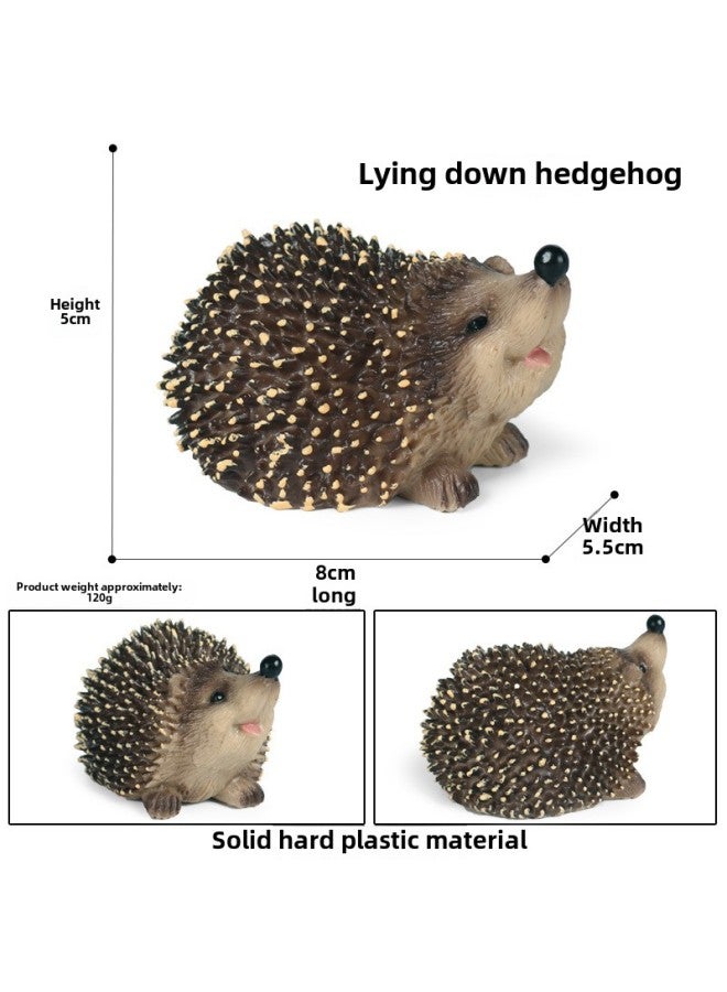Children's Cognitive Simulation Wild Animal Model Toy Jungle Thorn Group Hedgehog Mouse Burr Stealing Melon Badger Hedgehog Ornaments-Color:M-1444 Squat Big Hedgehog  - Image 1