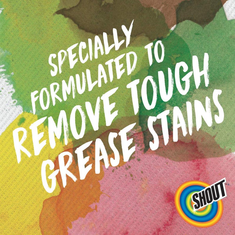Shout Advanced Grease Busting Foam, Laundry Stain Remover, Oil and Grease Stain Remover for Clothes Laundry; Works on motor oil, bike grease, cooking oil, and more! 18oz Can - Image 2