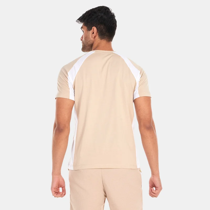 EA7 Emporio Armani Beige Men's Small Logo 7 Lines T-Shirt for Men | Best Price UAE