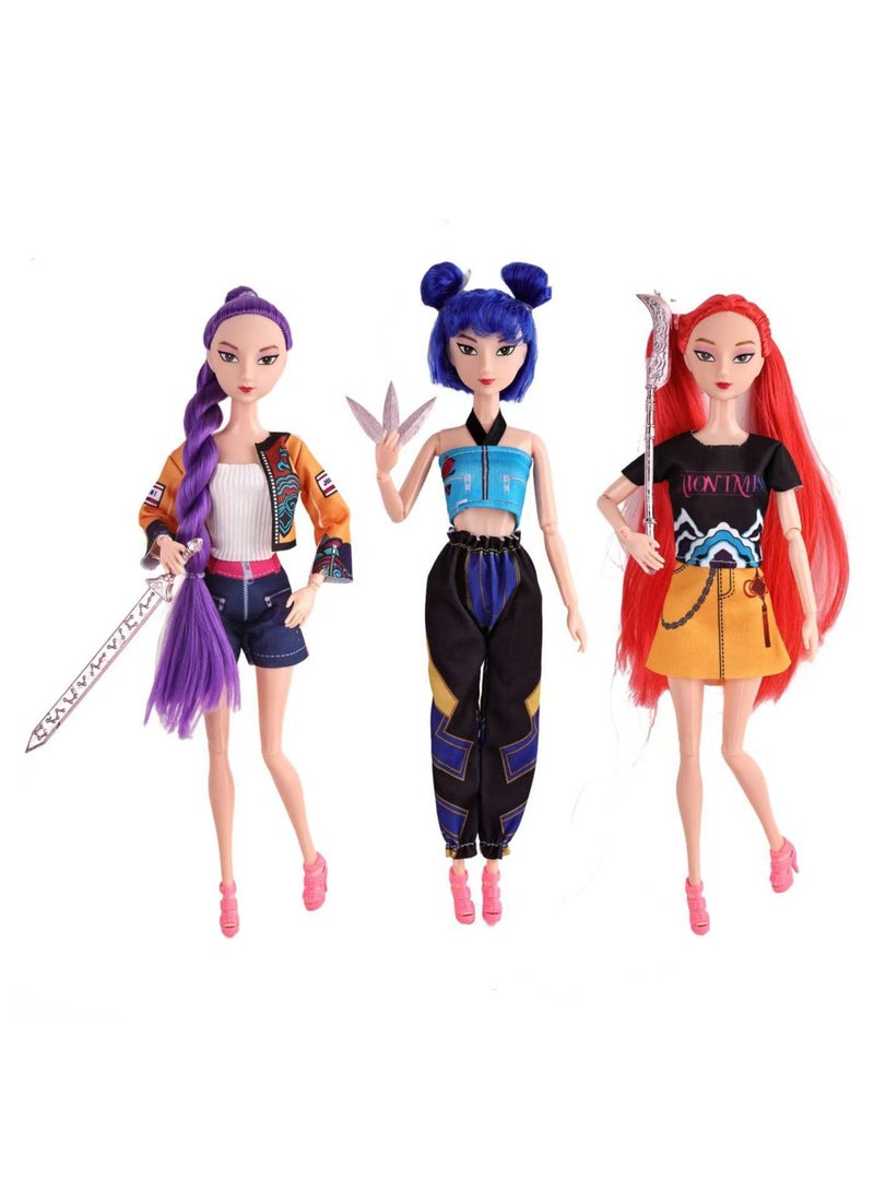 K-POP: Demon-Hunting Girl Group Articulated Doll – 11.5-inch Doll Toy with Lights and Theme Song Music, Suitable as a Gift for Friends and Fans - Image 3