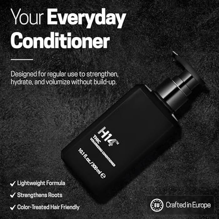 H14 THIC Volumizing Conditioner – Lightweight Conditioner with Rice Bran Protein, Bamboo & Pomegranate for Fullness, Shine & Softness – 10 fl oz / 300 ml - Image 4