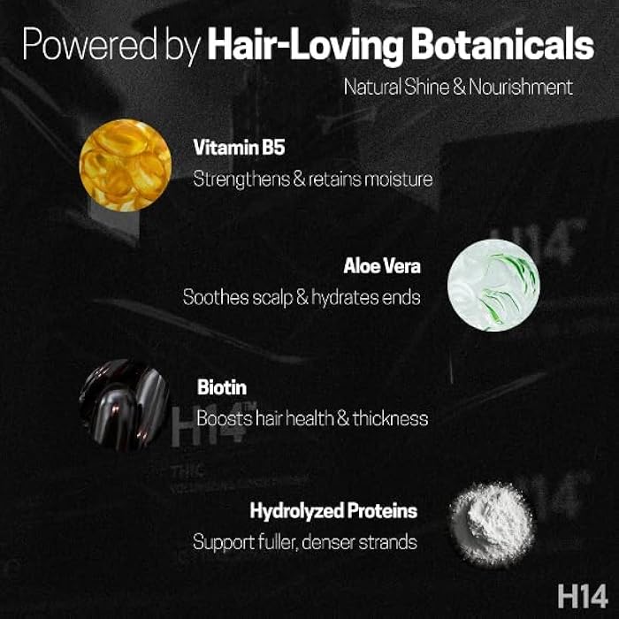 H14 THIC Volumizing Conditioner – Lightweight Conditioner with Rice Bran Protein, Bamboo & Pomegranate for Fullness, Shine & Softness – 10 fl oz / 300 ml - Image 5