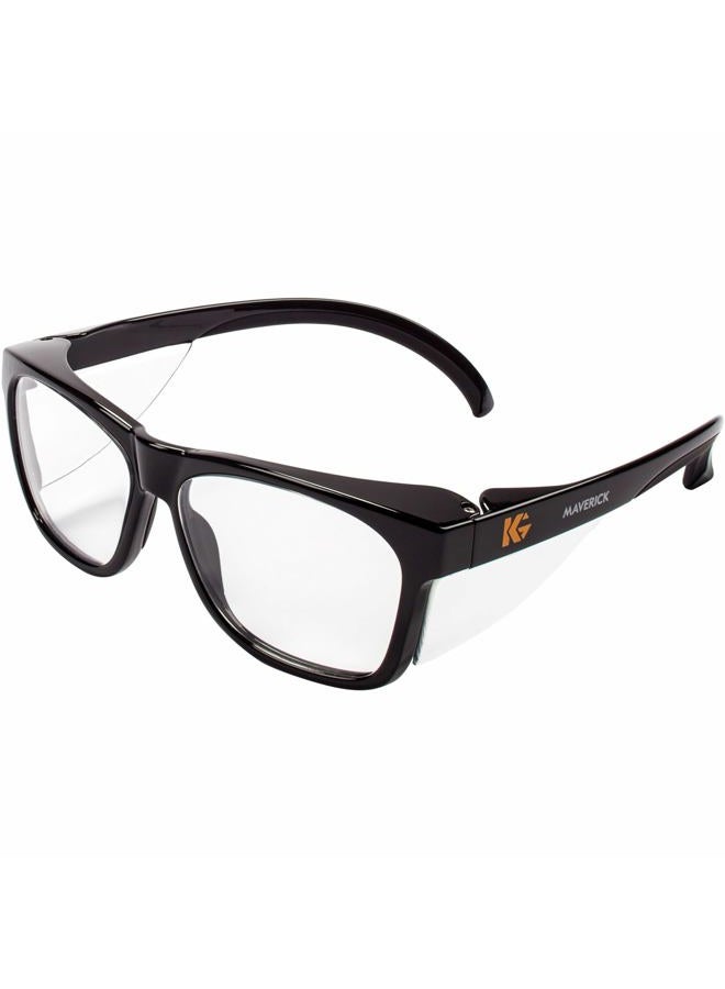 KleenGuard™ V30 Maverick Eye Protection (49309), with KleenVision™ Anti-Fog Coating, Clear Lenses, Black Frame (Qty 1) - Image 1