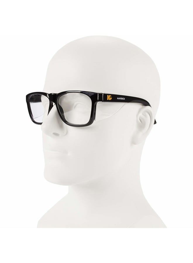 KleenGuard™ V30 Maverick Eye Protection (49309), with KleenVision™ Anti-Fog Coating, Clear Lenses, Black Frame (Qty 1) - Image 2
