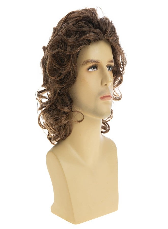 Baruisi Mens Short Curly Wig Light Brown Fluffy Cosplay Costume Hair Wig - Image 3