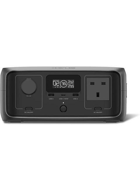 ECOFLOW Portable Power Station RIVER 3 UPS, 245Wh LFP Battery, Up to 600W Output, 2× Runtime With GaN, <10 ms UPS, 30% More Compact Solar Generator for Outdoors, Camping, Vans