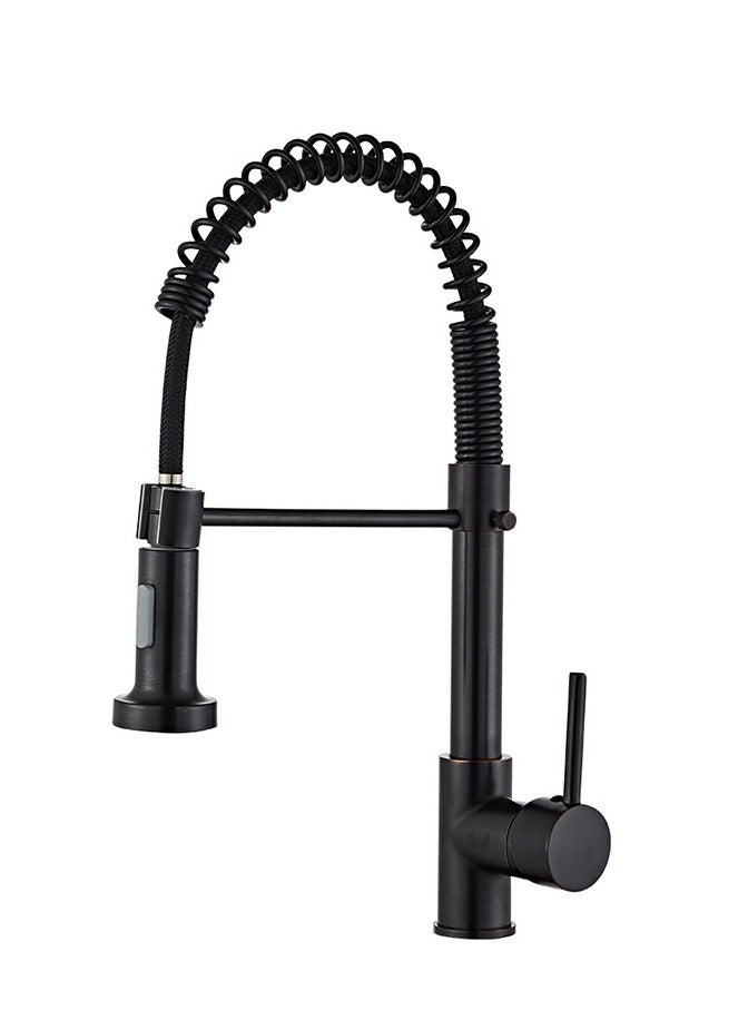 MIXDE Matte Black Kitchen Sink Faucets with Pull Down Sprayer Stainless Steel Single Handle High Arc Farmhouse Fit for 1 or 3 Hole