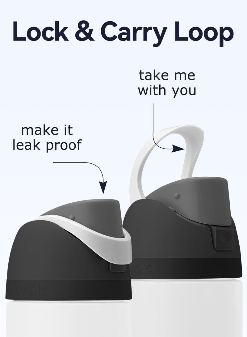 زجاجة مياه معزولة من الفولاذ المقاوم للصدأ من FreeSip مع شفاطة للرياضة والسفر والمدرسة، زجاجة مياه رياضية خالية من مادة BPA (بيضاء، 32 أونصة) - Image 3