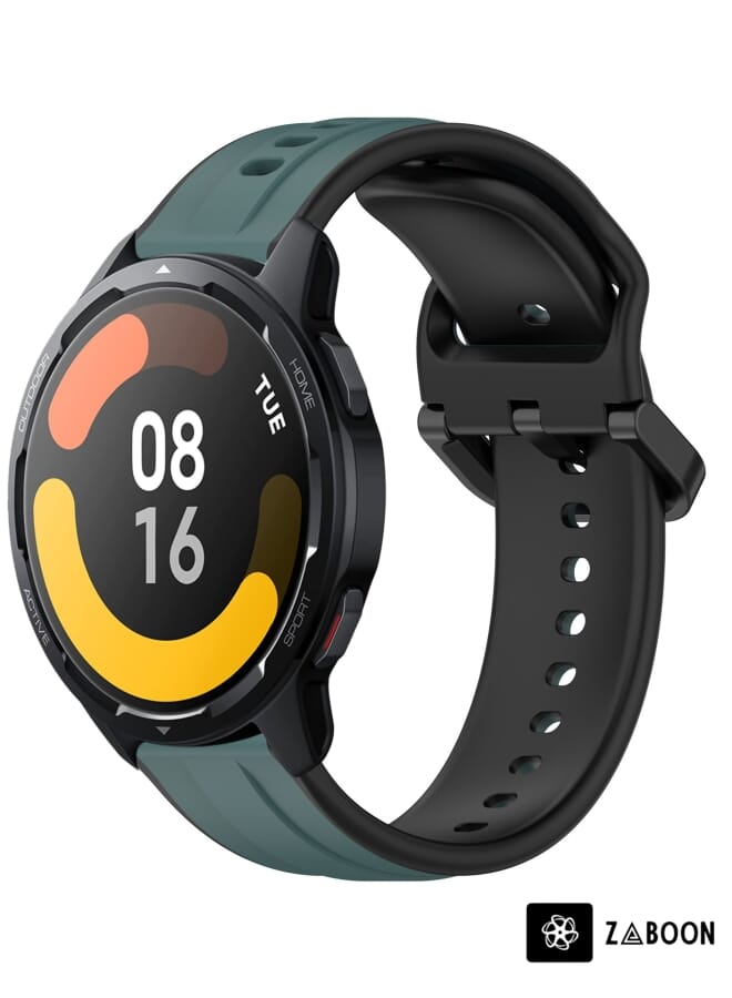 Zaboon Xiaomi Watch S1 Active 22mm Convex Loop Two-Color Silicone Watch Band - Image 1