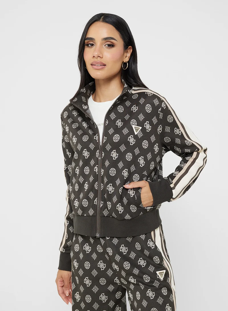 جس Peony Taped Zip Through Jacket