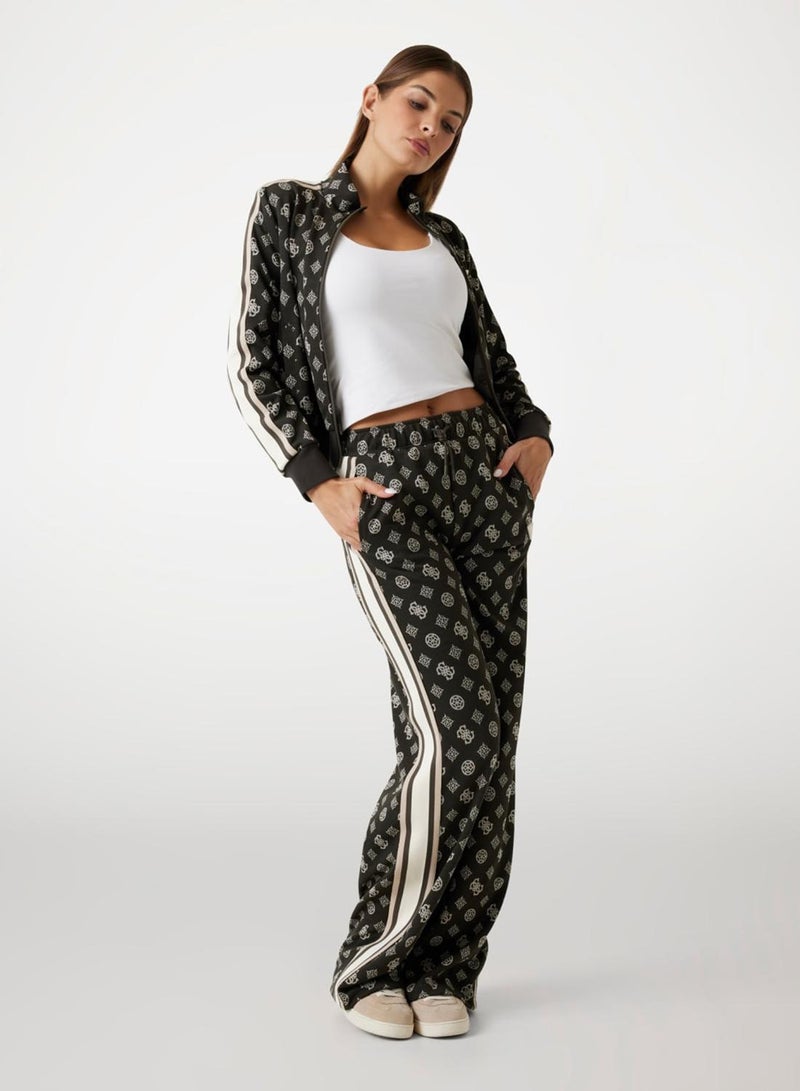 جس جاكيت بسحاب كامل بزخرفة الفاوانيا - Image 4