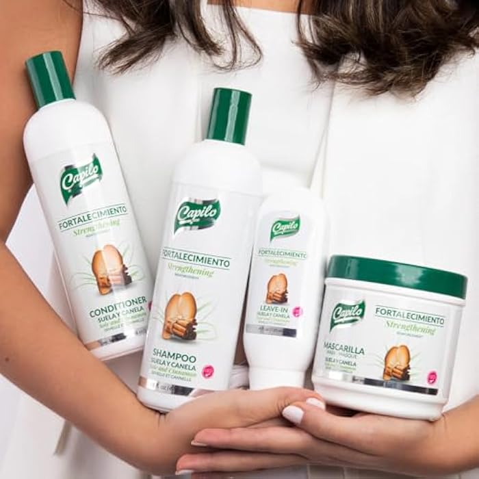 Capilo Sole & Cinnamon Hair Care Kit - Shampoo, Conditioner, Leave-In & Hair Mask for Hair Growth, Strength, Moisture & Repair - Natural, Sulfate-Free, Vegan, for All Hair Types (4-Piece Set) - Image 4