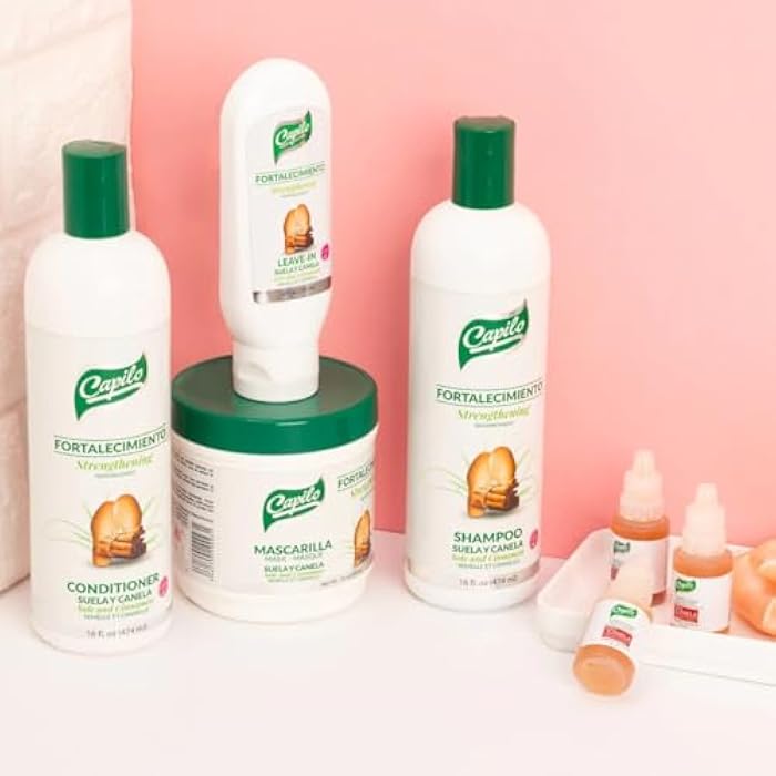 Capilo Sole & Cinnamon Hair Care Kit - Shampoo, Conditioner, Leave-In & Hair Mask for Hair Growth, Strength, Moisture & Repair - Natural, Sulfate-Free, Vegan, for All Hair Types (4-Piece Set) - Image 5