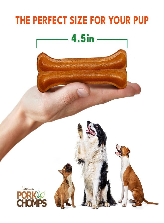 Pork Chomps Roasted Pressed Pork Skin Dog Chews, 4.5-inch Bone, 2 Count - Image 4