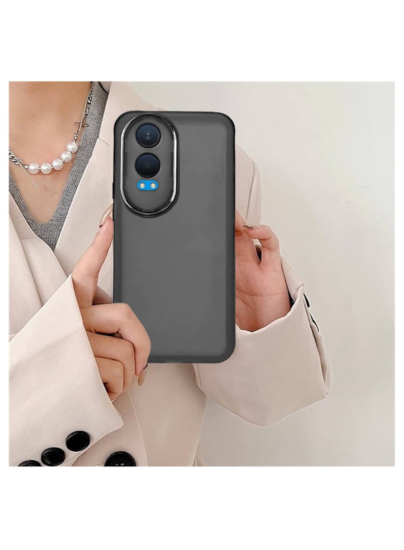 Wtech Soft Transparent TPU Silicone Ultra Thin Phone Stylish Electroplated Camera Border Back Case Cover For OnePlus Nord CE4 Lite 5G 2024 Black - Image 4