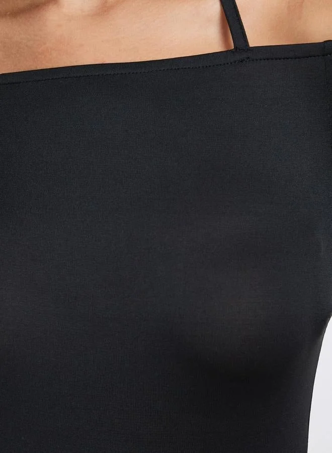 Take Two Take Two Black Long Sleeve Halter Neck Bodysuit