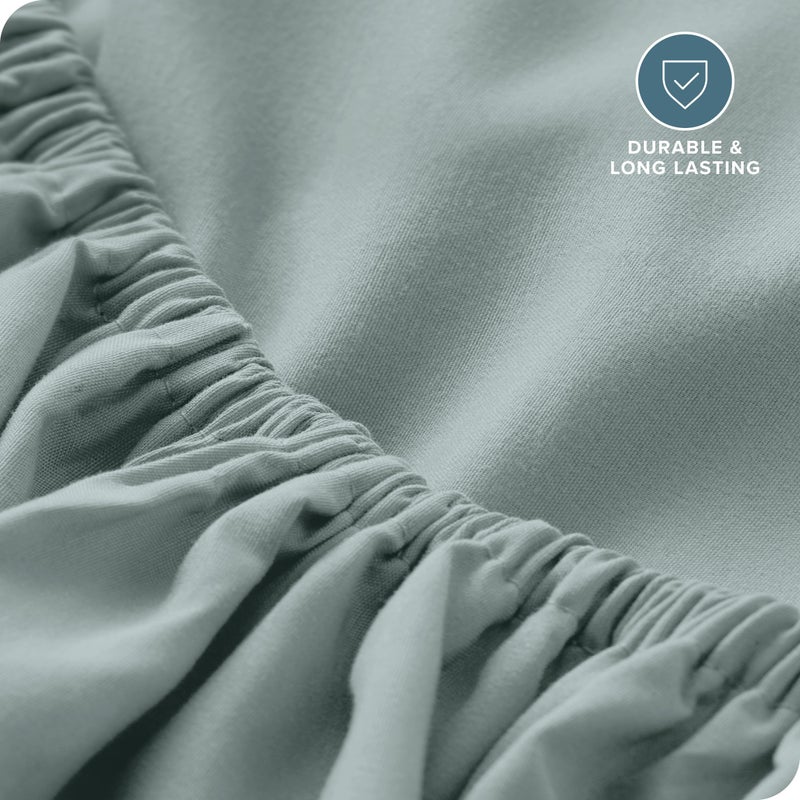 Bare Home Fitted Bottom Sheet Queen Size - Premium 1800 Microfiber - Ultra-Soft Hotel Luxury - Deep Pocket - Durable And Long Lasting (Queen  Sea Spray) - Image 5