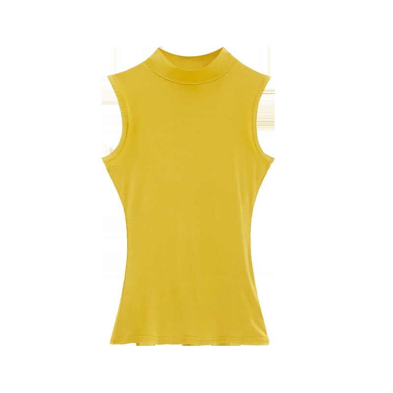 Women's Summer Slim Fit Semi-High Neck Sleeveless Camisole - Image 5