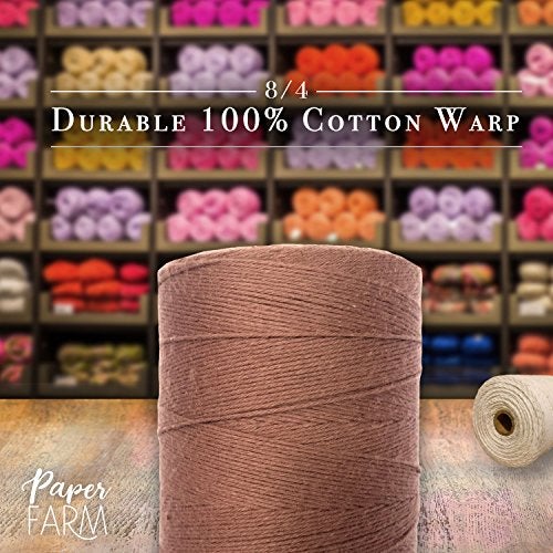 Paper Farm 100% Cotton Loom Warp Thread (Brown), 8/4 Warp Yarn (800 Yards), Perfect for Weaving: Carpet, Tapestry, Rug, Blanket or Pattern - Warping Thread for Any Loom - Image 3