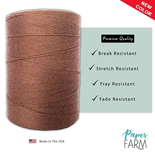Paper Farm 100% Cotton Loom Warp Thread (Brown), 8/4 Warp Yarn (800 Yards), Perfect for Weaving: Carpet, Tapestry, Rug, Blanket or Pattern - Warping Thread for Any Loom - Image 2