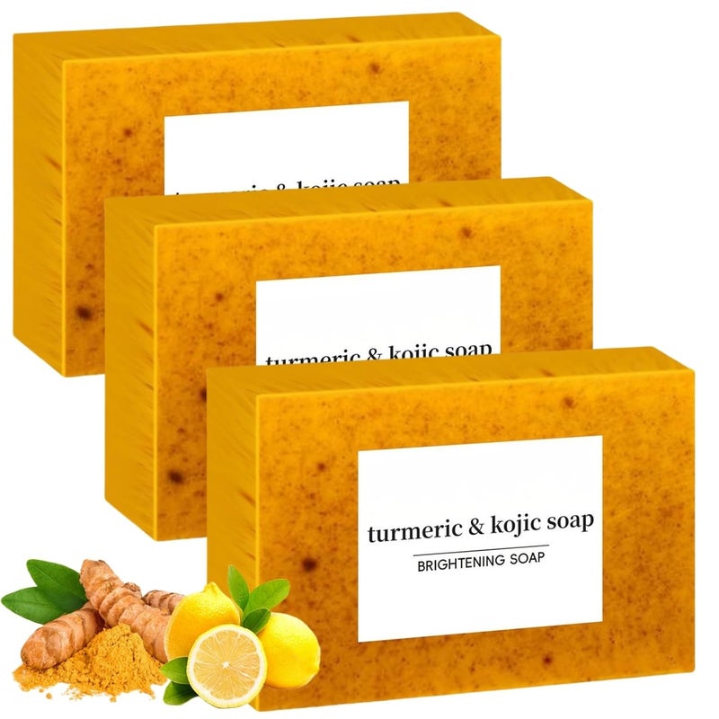 Peehss Lemon Turmeric Kojic Soap Honey Glow Lemon Turmeric Kojic Soap Bar Organic Turmeric Soap for Face and Body Skin Care Soap for All Skin Types Deep Cleansing Moisturizing