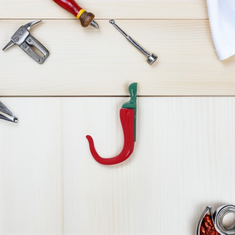 2pcs Coat Wall Hooks: Decorative Chili Pepper Hooks For Kitchen And Bathroom - Heavy Duty Metal Wall Hanger For Hanging Aprons Hats - Image 5