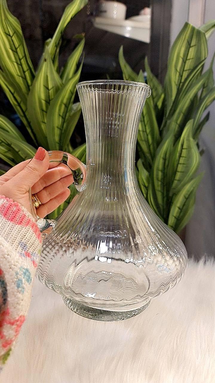 جيني ابريق مشروبات زجاجي بمقبض سعة 2 لتر بتصميم مزخرف - Image 2