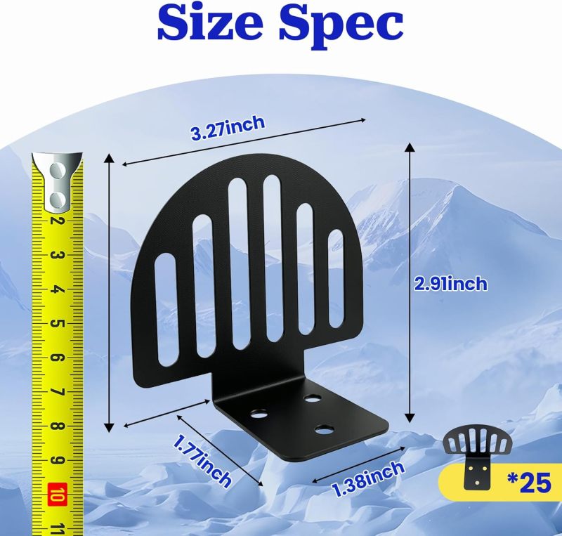 Metal Roof Snow Guards 25-Piece Alloy Steel Set - Drill-Free 5-Min Installation Fan-Shaped Snow Stoppers for Residential Metal Roof Winter Protection - Image 5