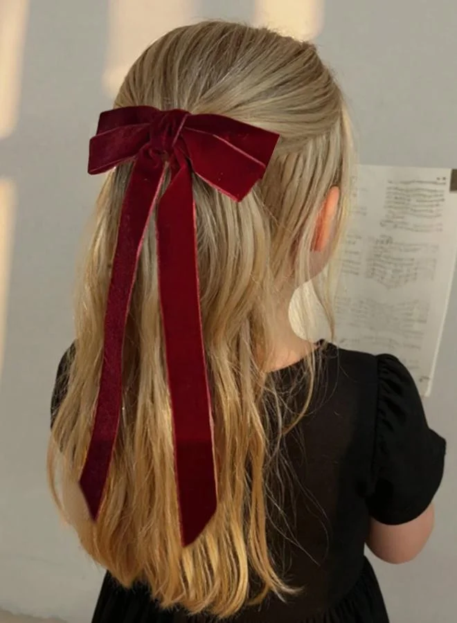 Take Two Red Velvet Bow Hair Clip