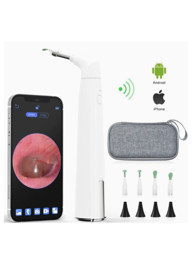 3.9mm ear endoscope camera, WiFi digital otoscope with 6 LED lights, suitable for children and pets, compatible with iOS and Android systems, comes with a carrying case (white). - Image 1