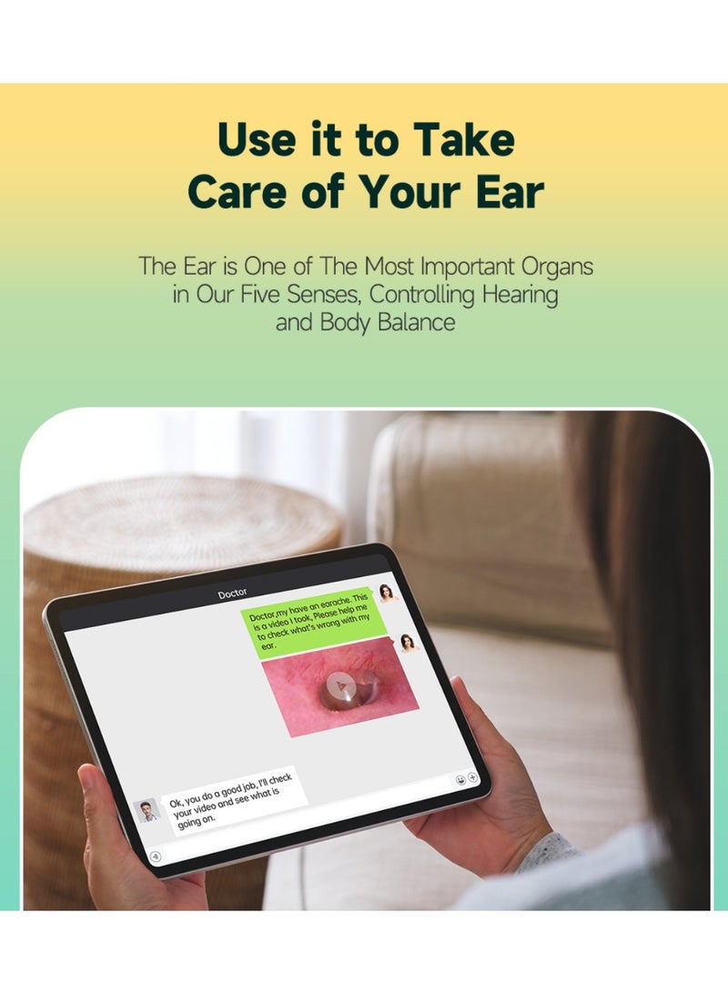 3.9mm ear endoscope camera, WiFi digital otoscope with 6 LED lights, suitable for children and pets, compatible with iOS and Android systems, comes with a carrying case (white). - Image 2