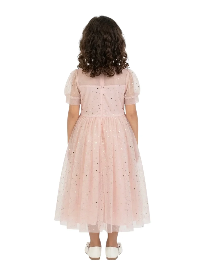 D'Daniela Pink Party Dress Sequin Stars