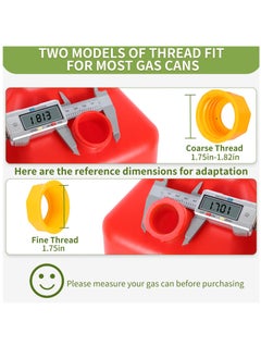 Excefore Gas Can Spout Replacement, Anti-Spill Gas Can Nozzle Replacement, 2-Kit Gas Can Spouts No Leaky, Upgraded Replacement Gas Can Spout with Flexible Nozzle, Gas Can Vent, Fit for Most 1/2/5/10 Gal Can  - Image 2