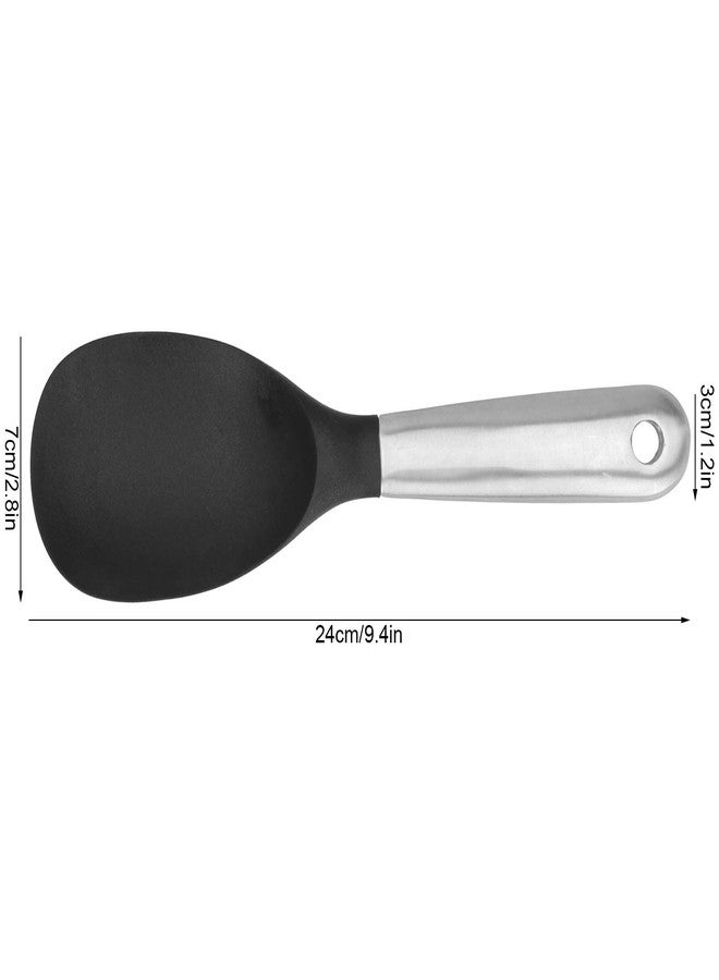 BORDSTRACT Rice Spoon, Silicone Rice Paddle Nonstick Rice Serving Spoon Stainless Steel Heat-Resistant Pan Cooking Utensil Rice Scoop with Hanging Hole for Rice Mashed Potato(Weight 130g) - Image 5