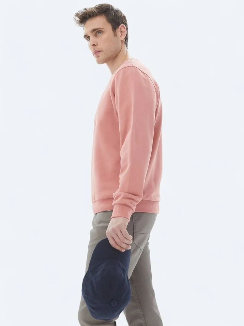 Kip Pink Crew Neck Printed Sweatshirt