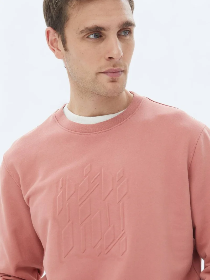 Kip Pink Crew Neck Printed Sweatshirt