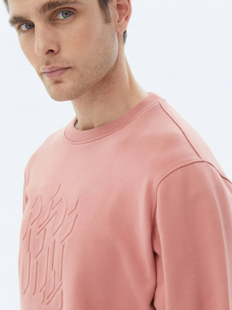 Kip Pink Crew Neck Printed Sweatshirt