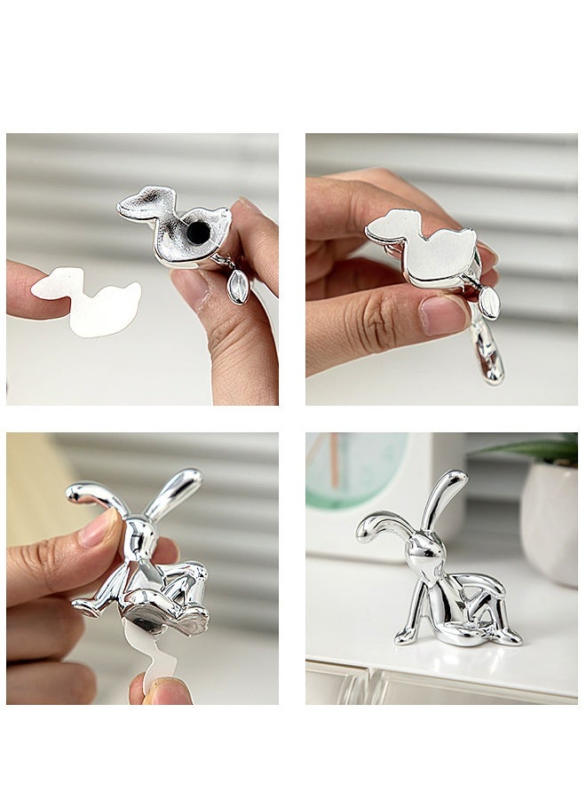 2-Piece Set of Whimsical Sitting Rabbit Car Decorations - Adorable Long-Legged Design, Center Console Decoration - Image 5